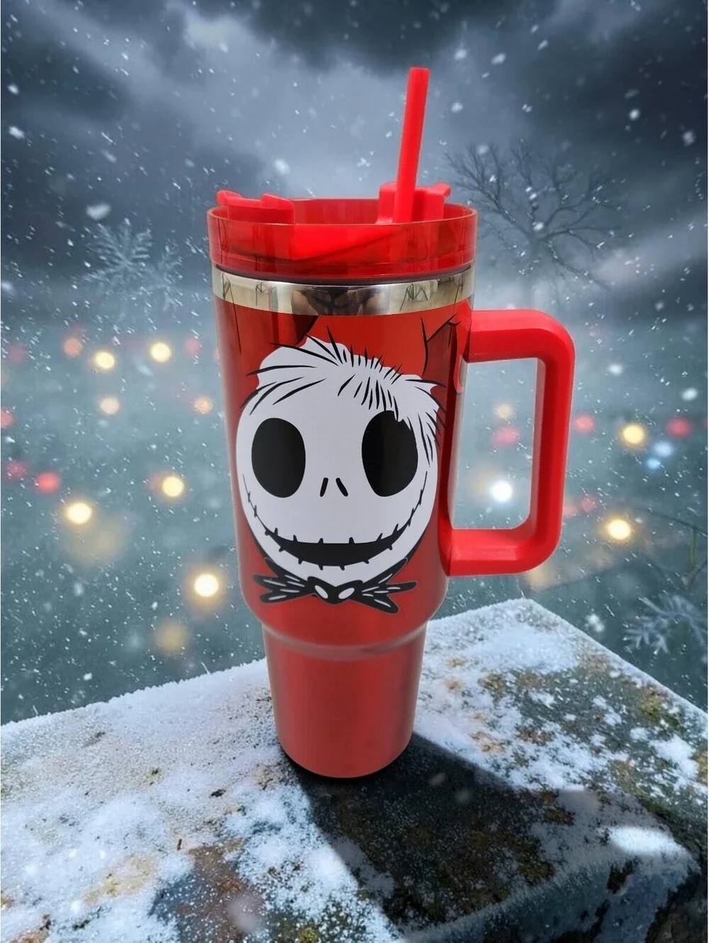 ❄️XMAS SALE OOGIE BOOGIE TUMBLER NIGHTMARE BEFORE CHRISTMAS RED 40OZ BRAND NEW!